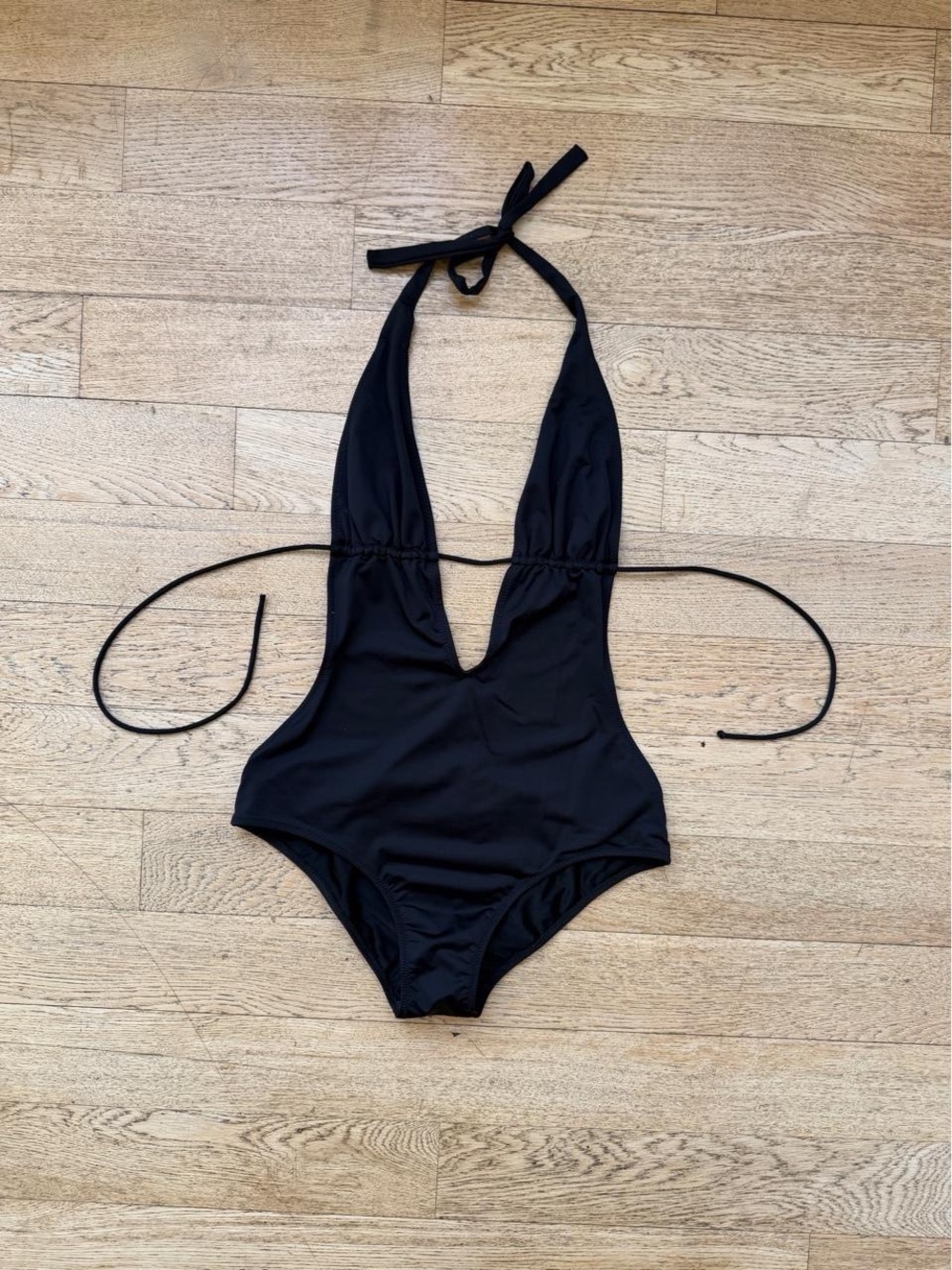 Y2K Cosabella Mare Black Plunge Halter Swimsuit